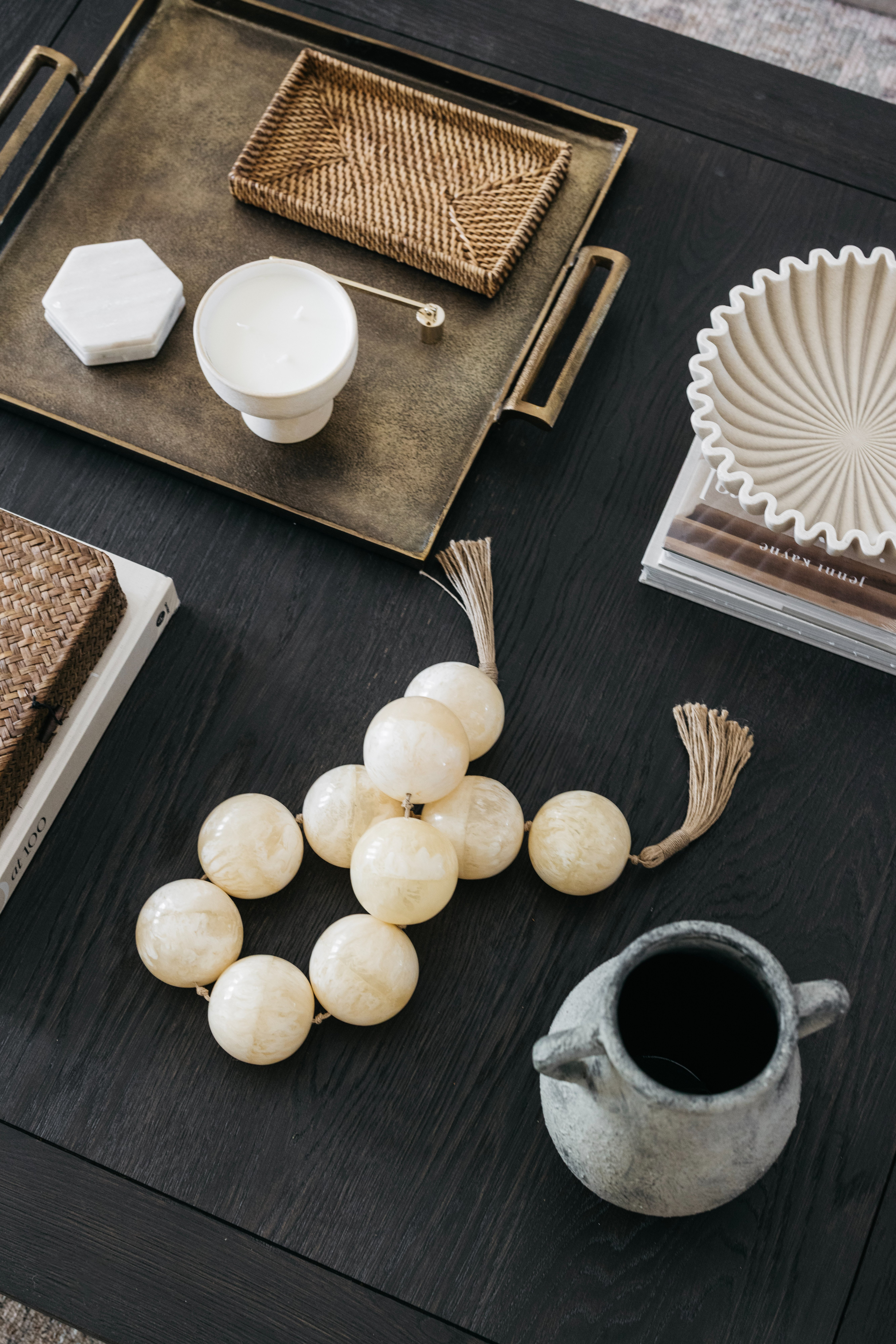 Coffee table styling detail, Heirloom House