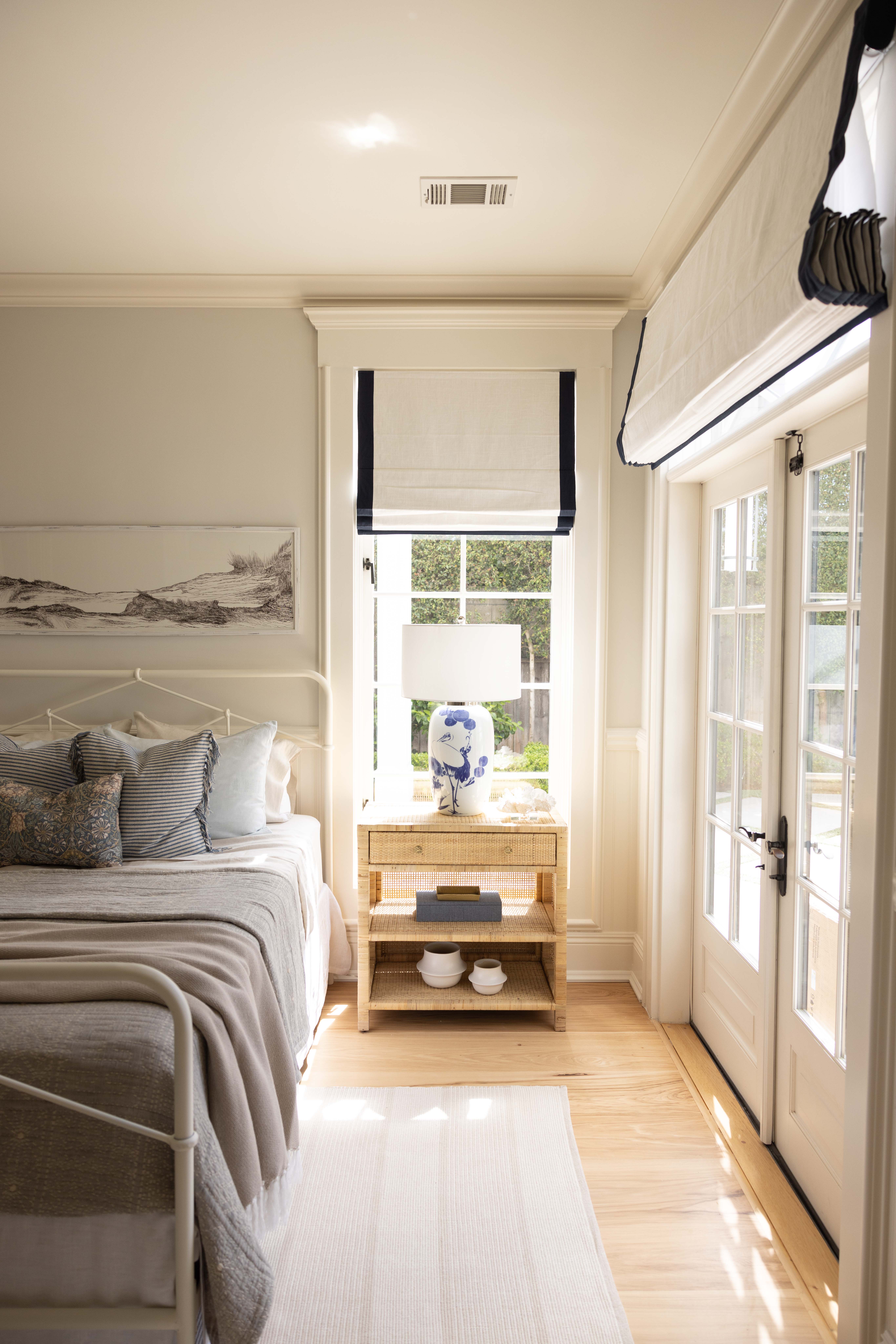 Bedroom detail with nightstand and window, Seaside Retreat