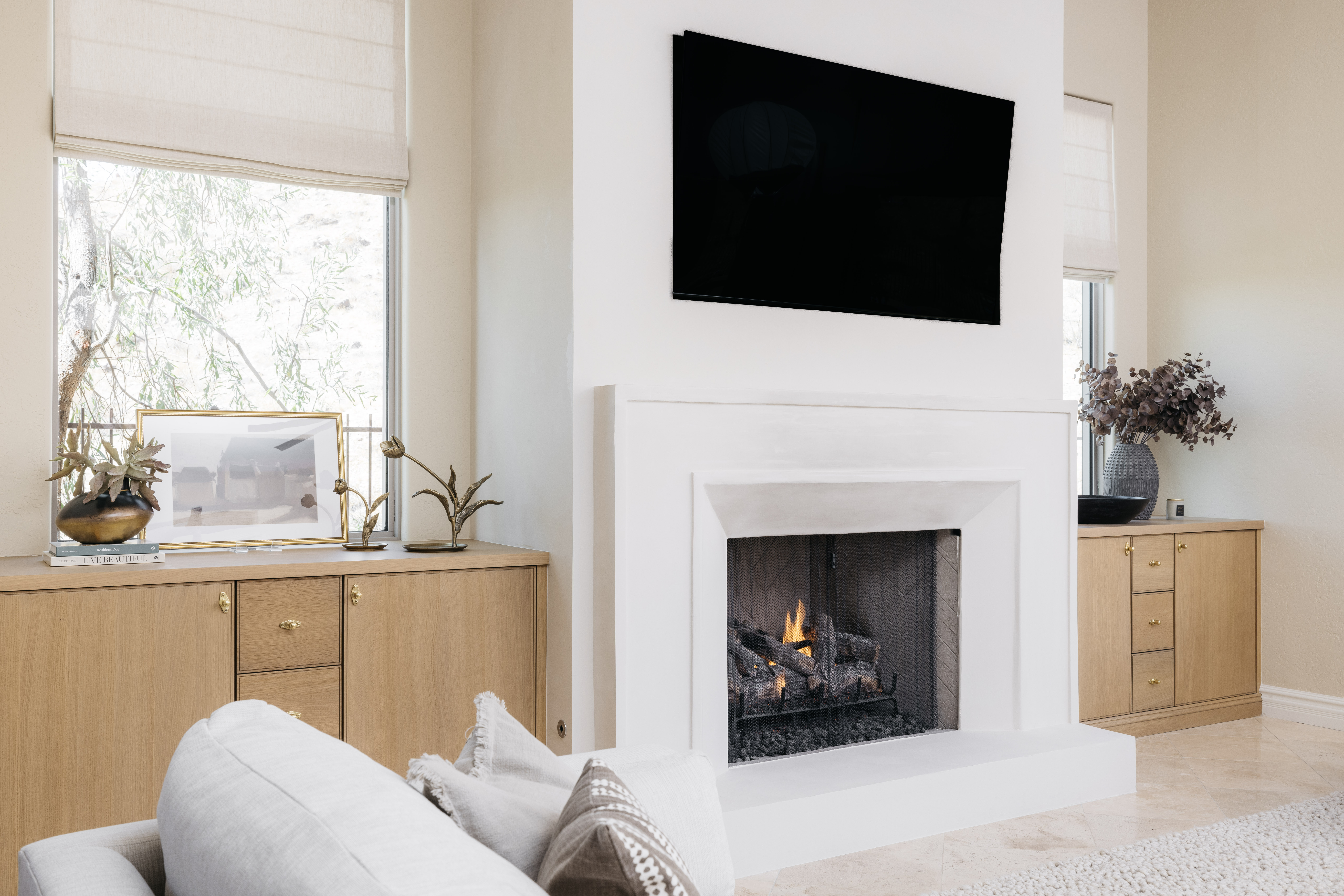 Living room fireplace detail, The Considered Home