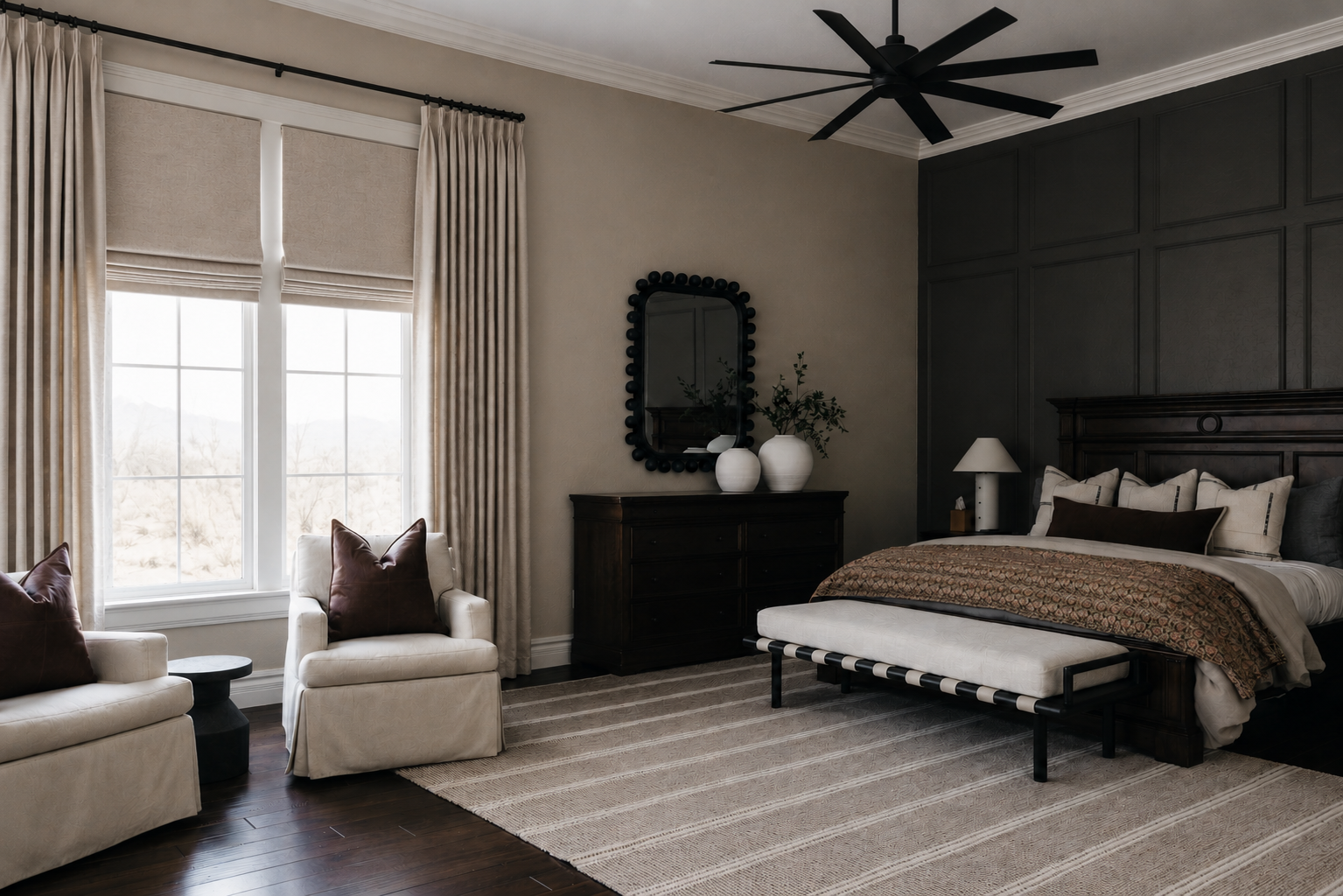 Master bedroom wide view, The Considered Home