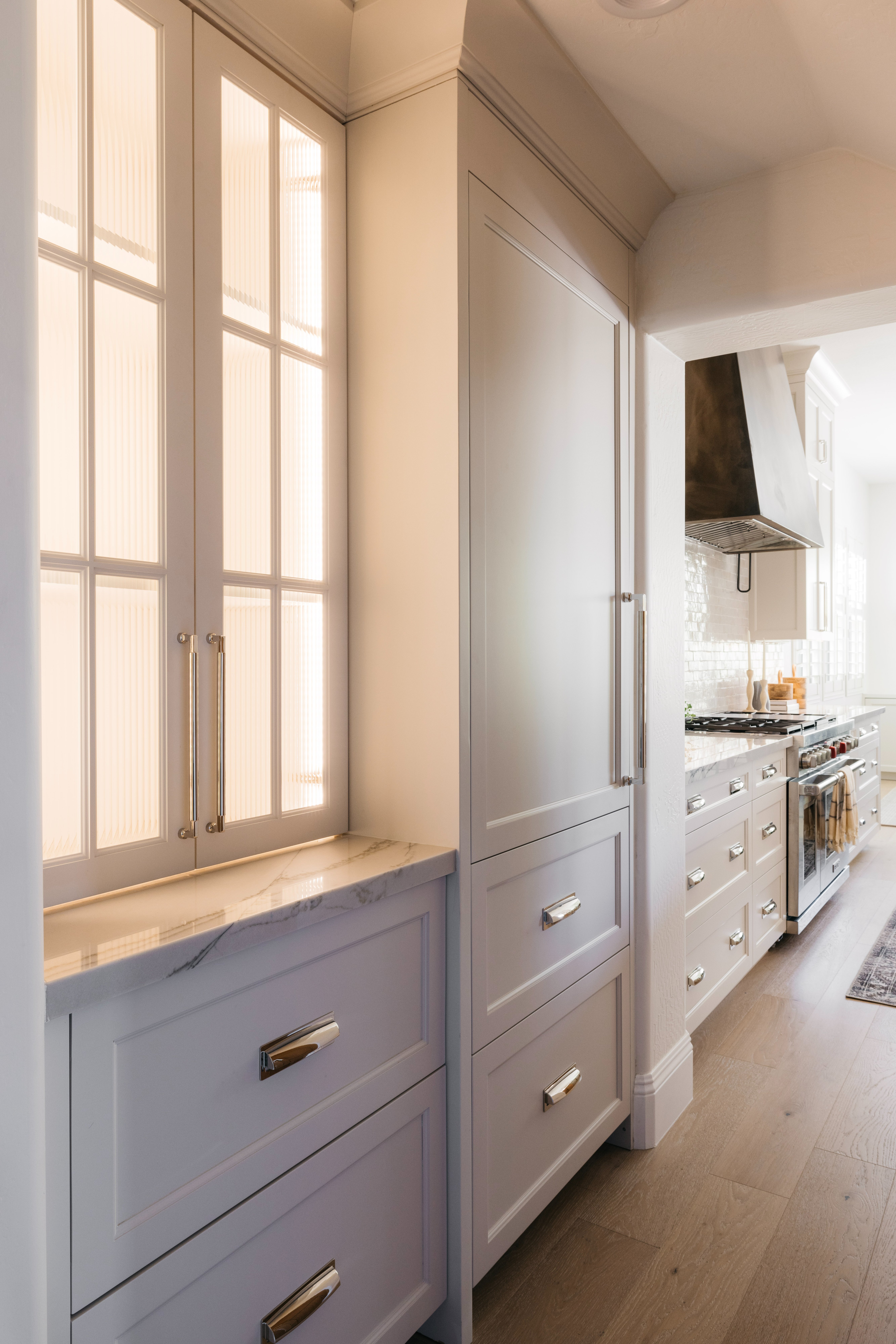 Kitchen wide view with range hood, The Open House